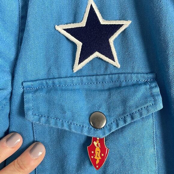 Sheryl Crow Blue Utility Military Jacket Flag Patch USA Star Patriotic America - Picture 6 of 8